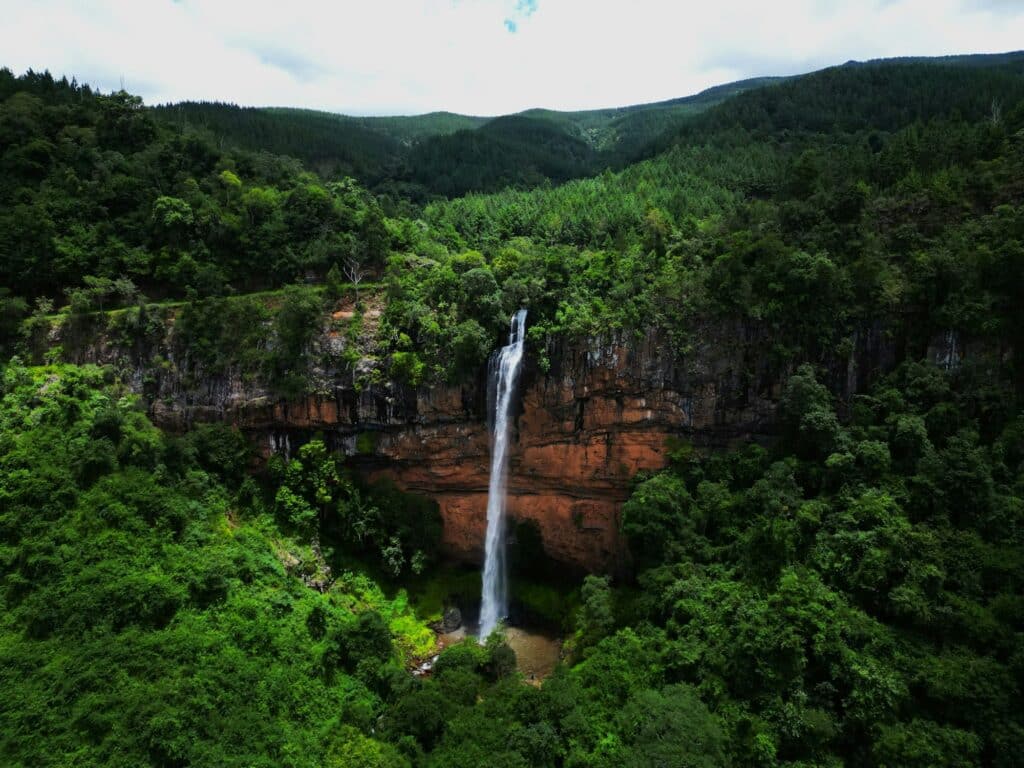 Bridal Veil Falls waterfall in Sabie, Mpumalanga in South Africa.