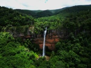 Bridal Veil Falls waterfall in Sabie, Mpumalanga in South Africa.