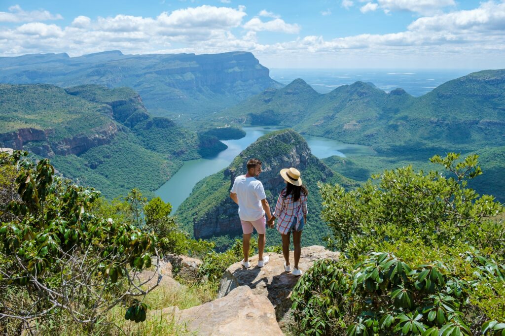 Panorama Route South Africa, Blyde river canyon with the three rondavels Panorama route South Africa